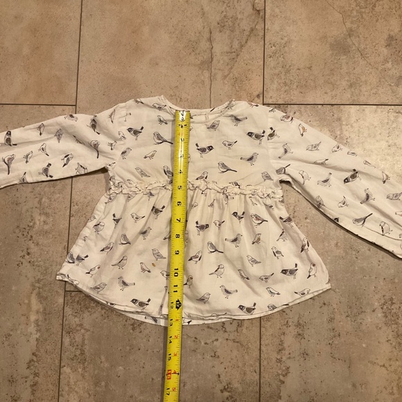 Zara Baby Girl Birds Shirt Sz 3-4 Years - Picture 8 of 9